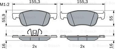 BOSCH 0 986 424 867 - Bromsbeläggssats, skivbroms xdelar.se