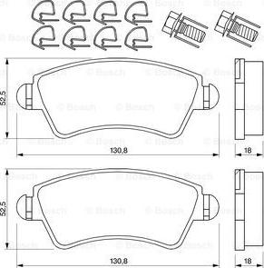 BOSCH 0 986 424 801 - Bromsbeläggssats, skivbroms xdelar.se