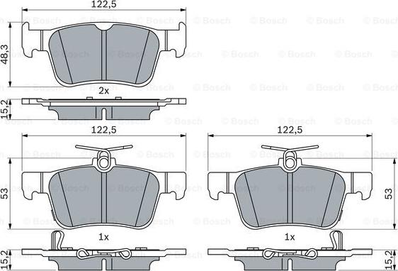 BOSCH 0 986 424 807 - Bromsbeläggssats, skivbroms xdelar.se