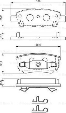 BOSCH 0 986 424 814 - Bromsbeläggssats, skivbroms xdelar.se