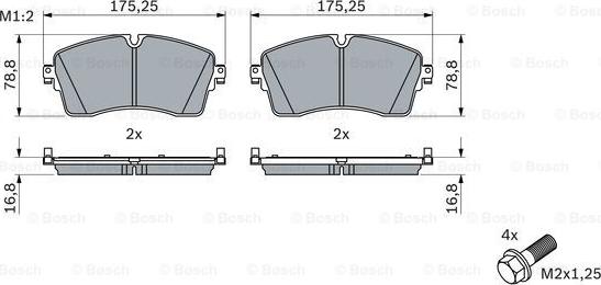 BOSCH 0 986 424 871 - Bromsbeläggssats, skivbroms xdelar.se