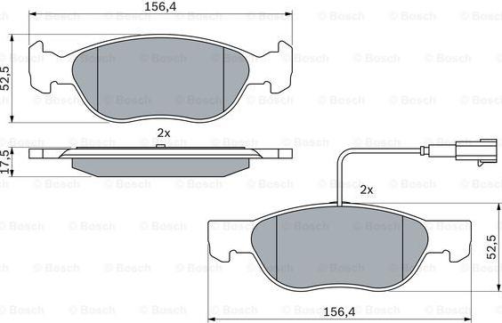 BOSCH 0 986 424 362 - Bromsbeläggssats, skivbroms xdelar.se