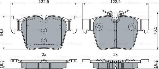 BOSCH 0 986 424 334 - Bromsbeläggssats, skivbroms xdelar.se