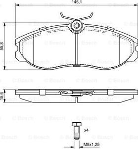 BOSCH 0 986 424 204 - Bromsbeläggssats, skivbroms xdelar.se