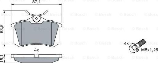 BOSCH 0 986 424 751 - Bromsbeläggssats, skivbroms xdelar.se