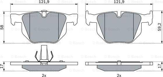 BOSCH 0 986 424 766 - Bromsbeläggssats, skivbroms xdelar.se