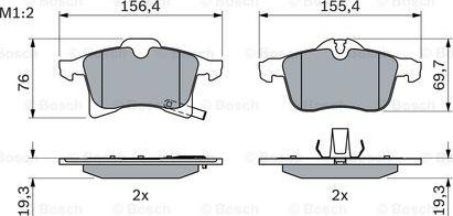 BOSCH 0 986 424 707 - Bromsbeläggssats, skivbroms xdelar.se