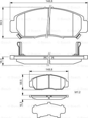 BOSCH 0 986 424 722 - Bromsbeläggssats, skivbroms xdelar.se