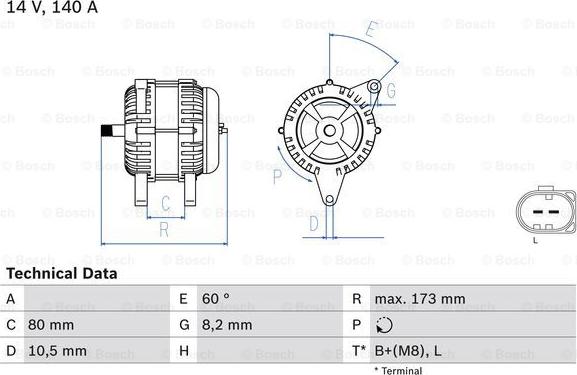 BOSCH 0 986 049 950 - Generator xdelar.se