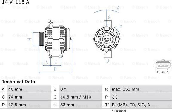 BOSCH 0 986 049 460 - Generator xdelar.se