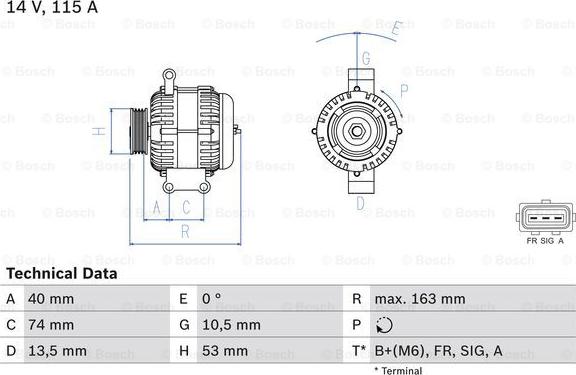 BOSCH 0 986 049 520 - Generator xdelar.se