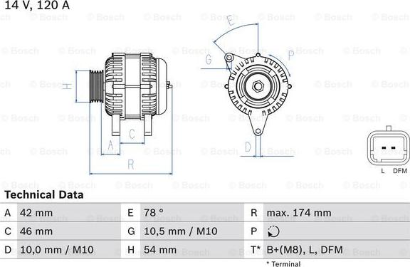 BOSCH 0 986 049 091 - Generator xdelar.se