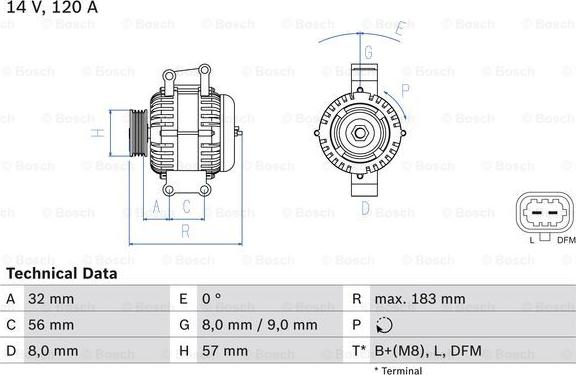 BOSCH 0 986 044 020 - Generator xdelar.se