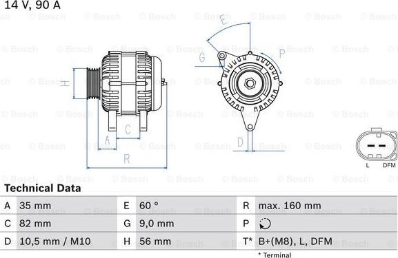 BOSCH 0 986 044 300 - Generator xdelar.se