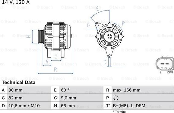 BOSCH 0 986 044 330 - Generator xdelar.se