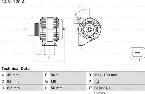 BOSCH 0 986 041 740 - Generator xdelar.se