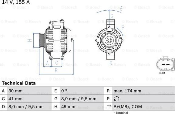 BOSCH 0 986 048 350 - Generator xdelar.se