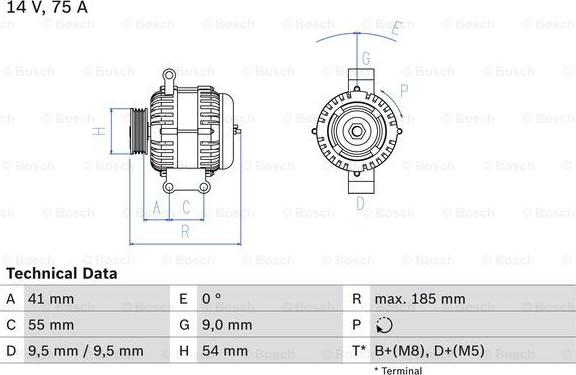 BOSCH 0 986 048 781 - Generator xdelar.se