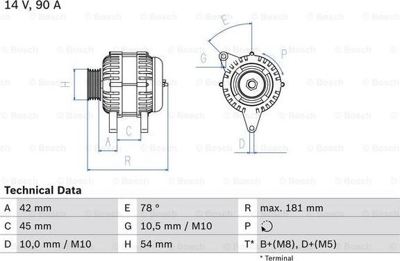 BOSCH 0 986 042 091 - Generator xdelar.se