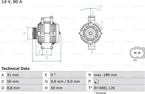 BOSCH 0 986 047 840 - Generator xdelar.se