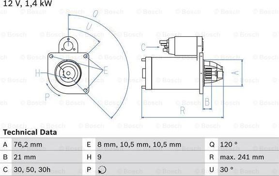 BOSCH 0 986 014 900 - Startmotor xdelar.se