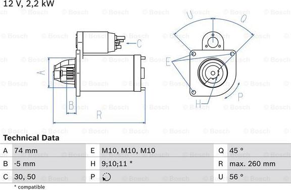 BOSCH 0 986 016 950 - Startmotor xdelar.se