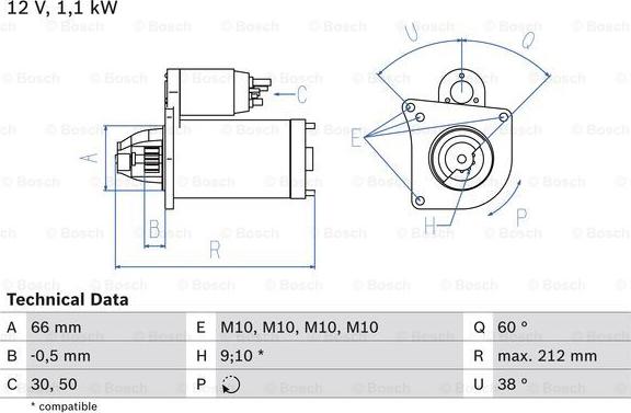 BOSCH 0 986 016 400 - Startmotor xdelar.se