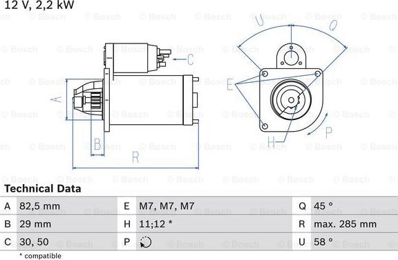 BOSCH 0 986 010 600 - Startmotor xdelar.se