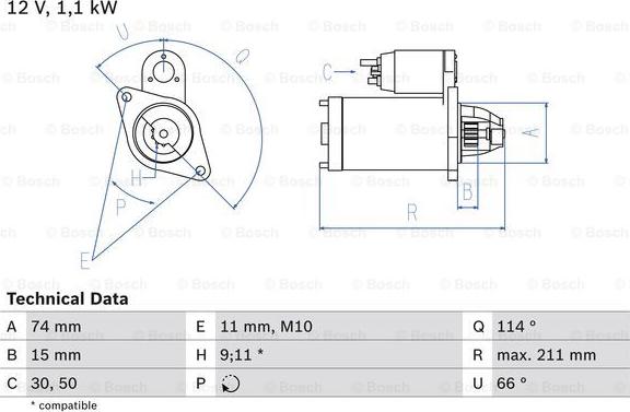 BOSCH 0 986 018 480 - Startmotor xdelar.se