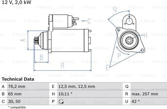 BOSCH 0 986 018 390 - Startmotor xdelar.se