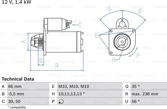 BOSCH 0 986 018 310 - Startmotor xdelar.se