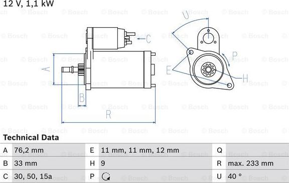 BOSCH 0 986 018 200 - Startmotor xdelar.se