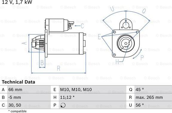 BOSCH 0 986 013 240 - Startmotor xdelar.se