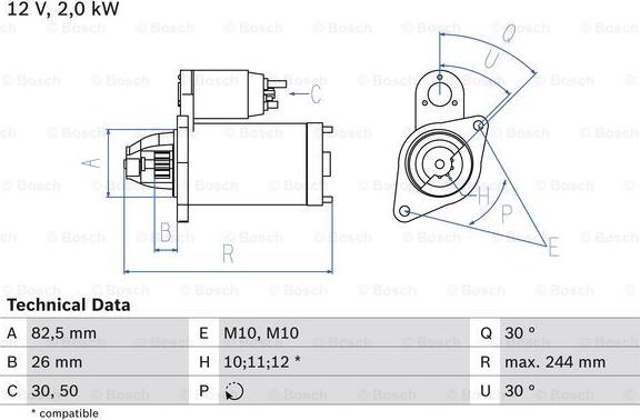 BOSCH 0 986 017 260 - Startmotor xdelar.se