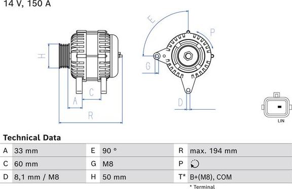 BOSCH 0 986 084 690 - Generator xdelar.se