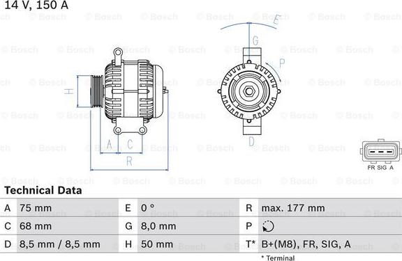 BOSCH 0 986 082 590 - Generator xdelar.se