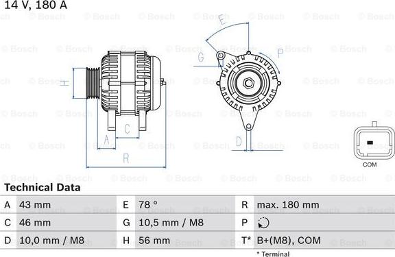 BOSCH 0 986 082 510 - Generator xdelar.se