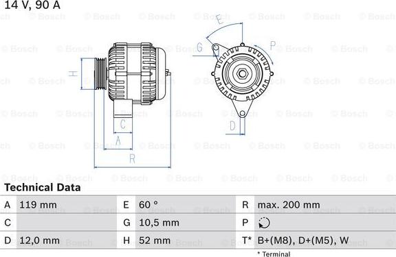 BOSCH 0 986 039 660 - Generator xdelar.se