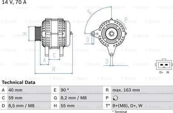 BOSCH 0 986 038 390 - Generator xdelar.se