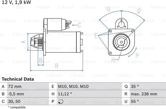 BOSCH 0 986 025 470 - Startmotor xdelar.se