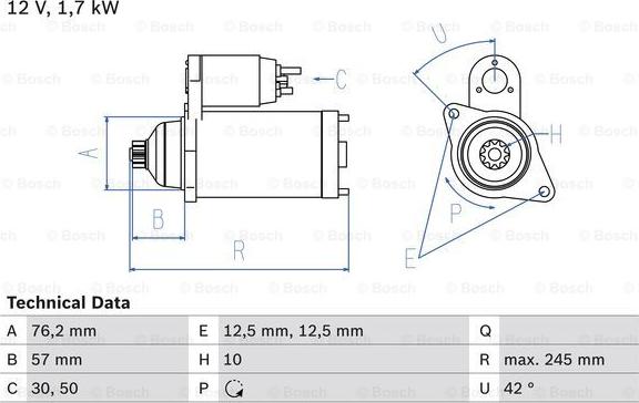 BOSCH 0 986 020 320 - Startmotor xdelar.se