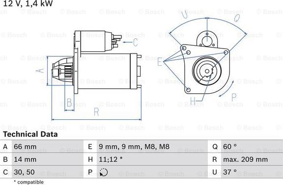 BOSCH 0 986 021 651 - Startmotor xdelar.se