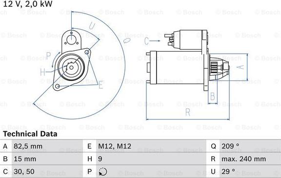 BOSCH 0 986 021 610 - Startmotor xdelar.se