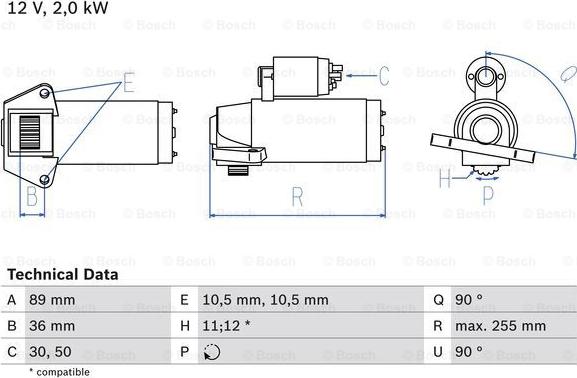 BOSCH 0 986 021 810 - Startmotor xdelar.se