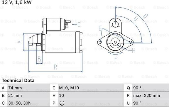 BOSCH 0 986 022 930 - Startmotor xdelar.se