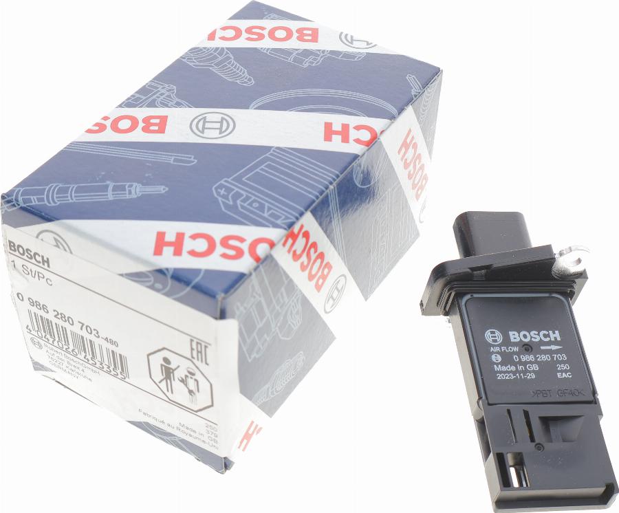 BOSCH 0 986 280 703 - Luftmassesensor xdelar.se