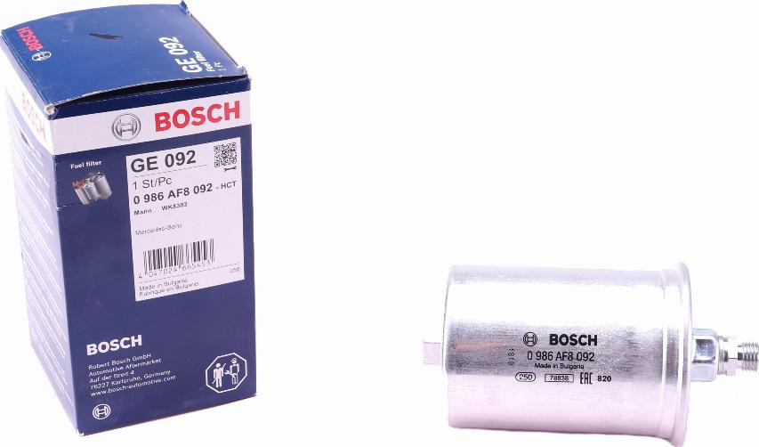 BOSCH 0 986 AF8 092 - Bränslefilter xdelar.se