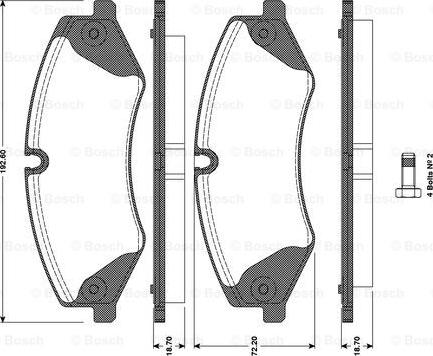 BOSCH 0 986 TB3 098 - Bromsbeläggssats, skivbroms xdelar.se