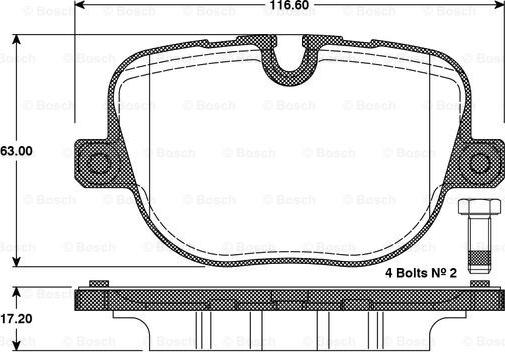 BOSCH 0 986 TB3 097 - Bromsbeläggssats, skivbroms xdelar.se