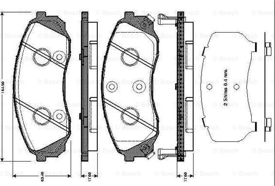 BOSCH 0 986 TB3 043 - Bromsbeläggssats, skivbroms xdelar.se